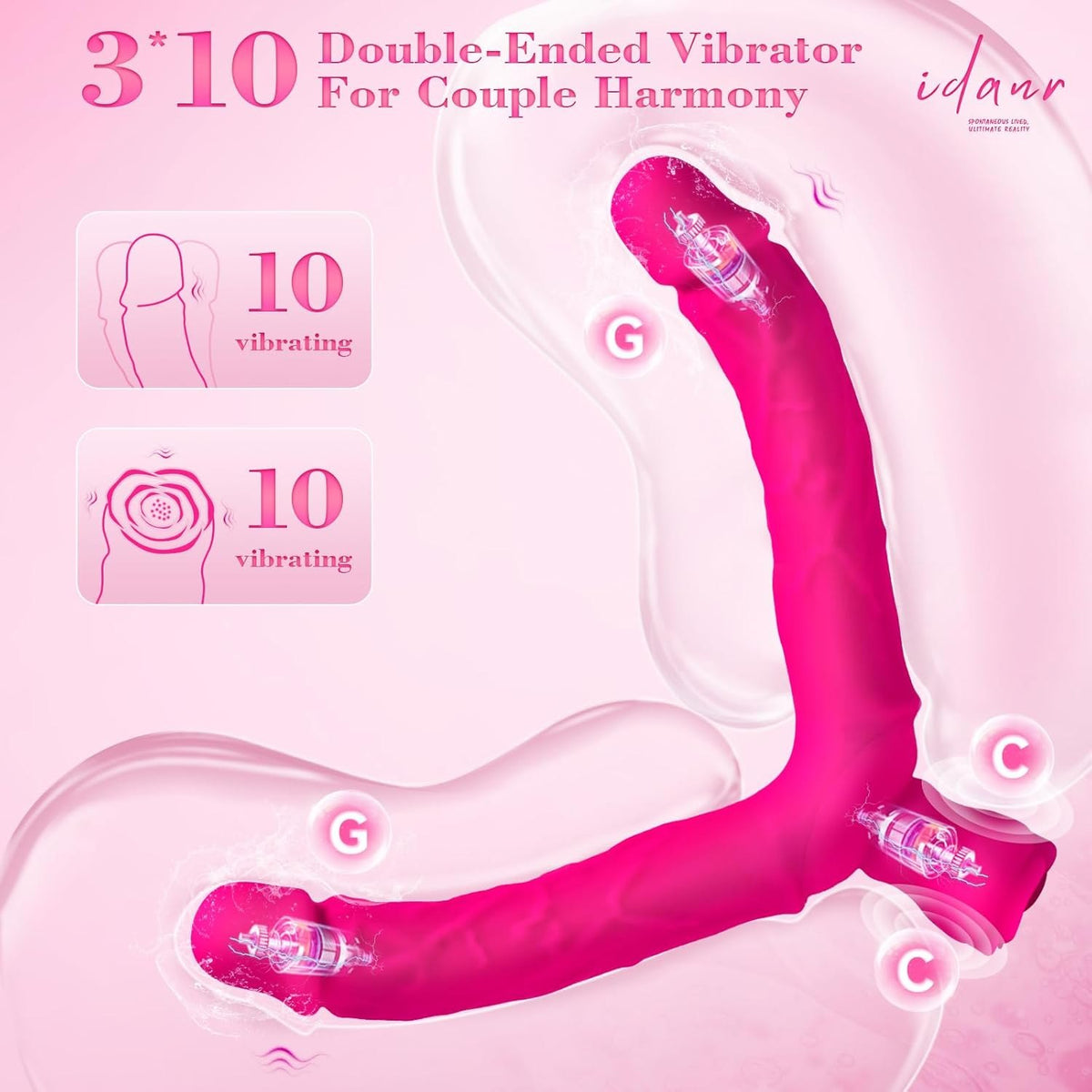 Double-ended vibrating rose dildo, photo 2