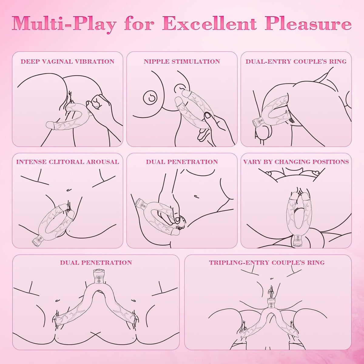 Double-ended vibrating rose dildo, photo 3
