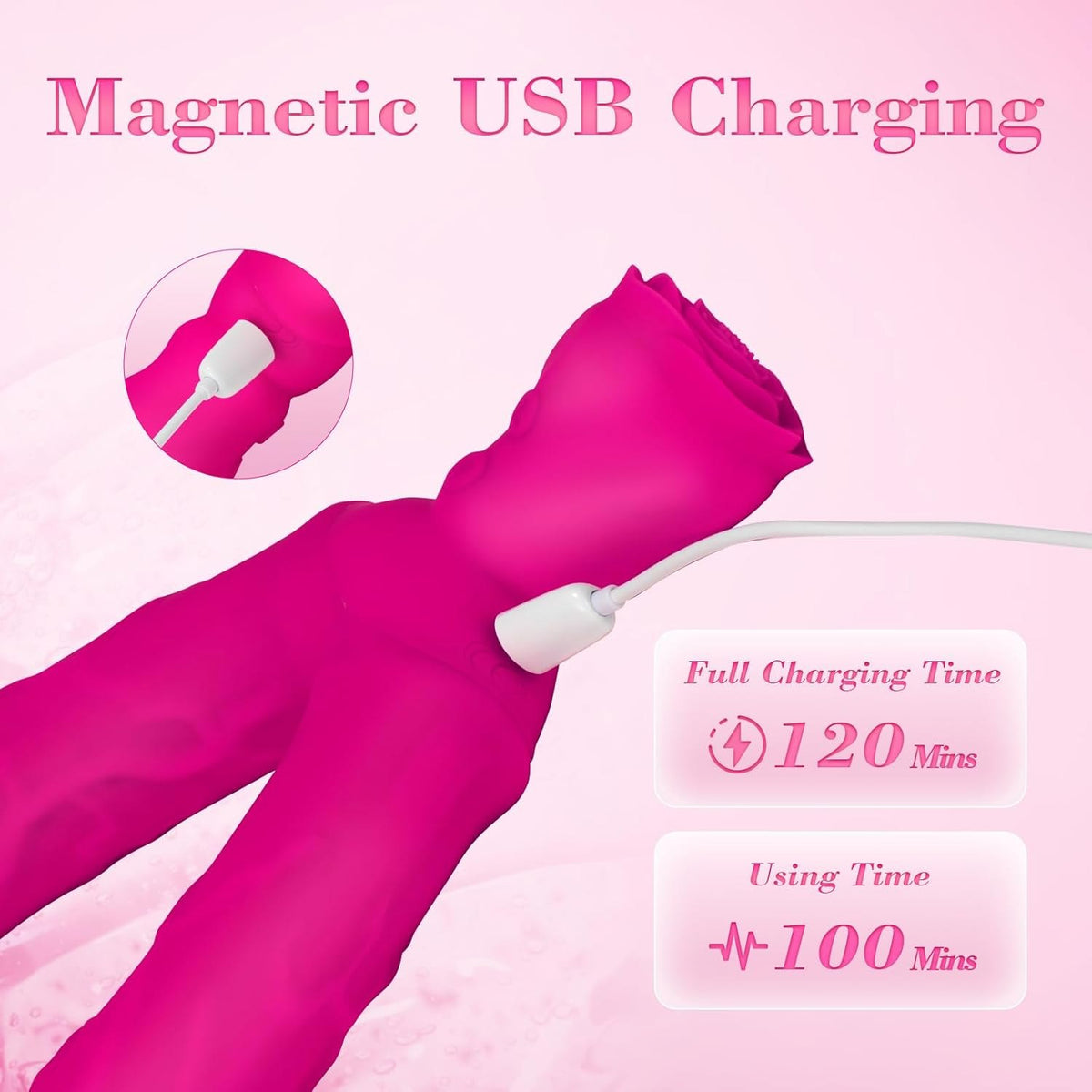 Double-ended vibrating rose dildo, photo 4