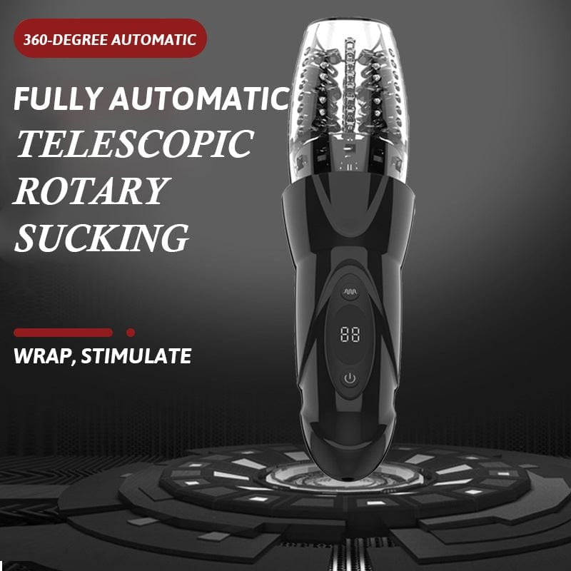 Black vibrating rotating male masturbator, photo 3
