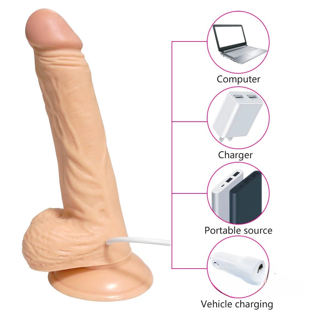Flesh tone vibrating rotating dildo, photo 2