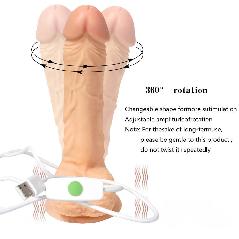 Flesh tone vibrating rotating dildo, photo 6