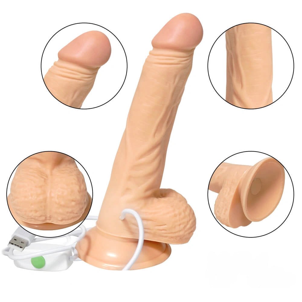 Flesh tone vibrating rotating dildo, photo 8
