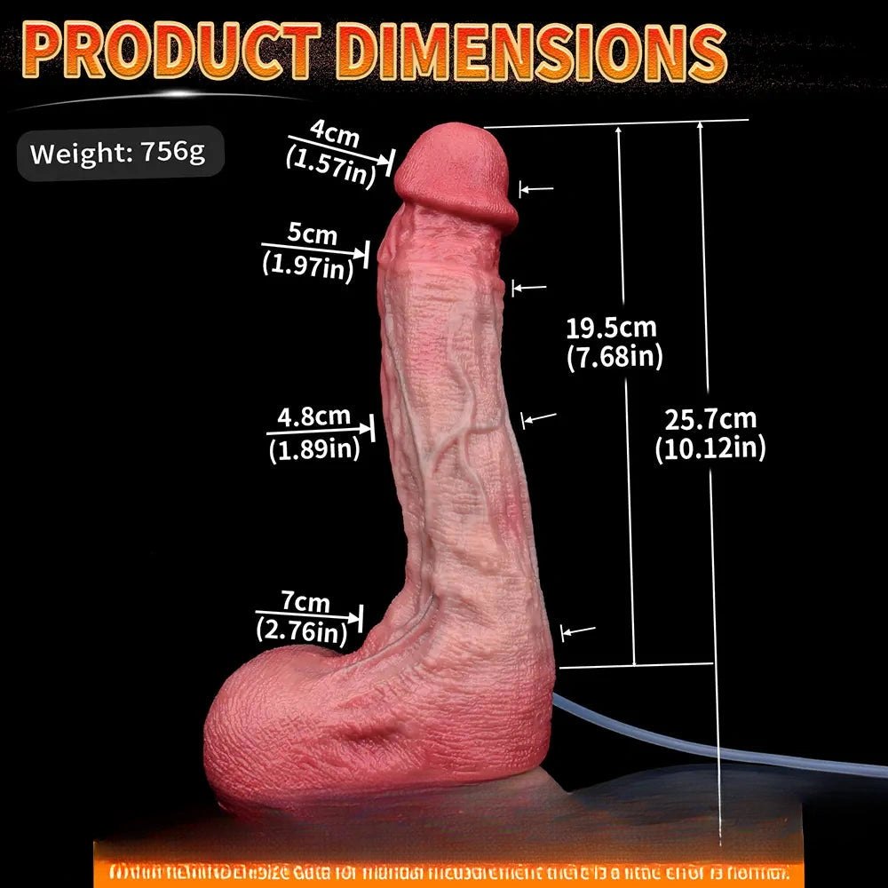 Flesh silicone vibrating squirting couples dildo, photo 10