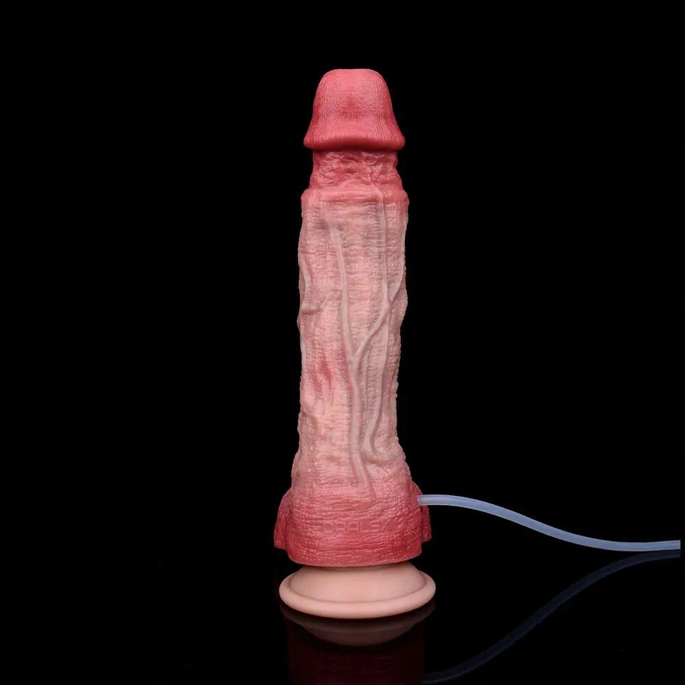 Flesh silicone vibrating squirting couples dildo, photo 13
