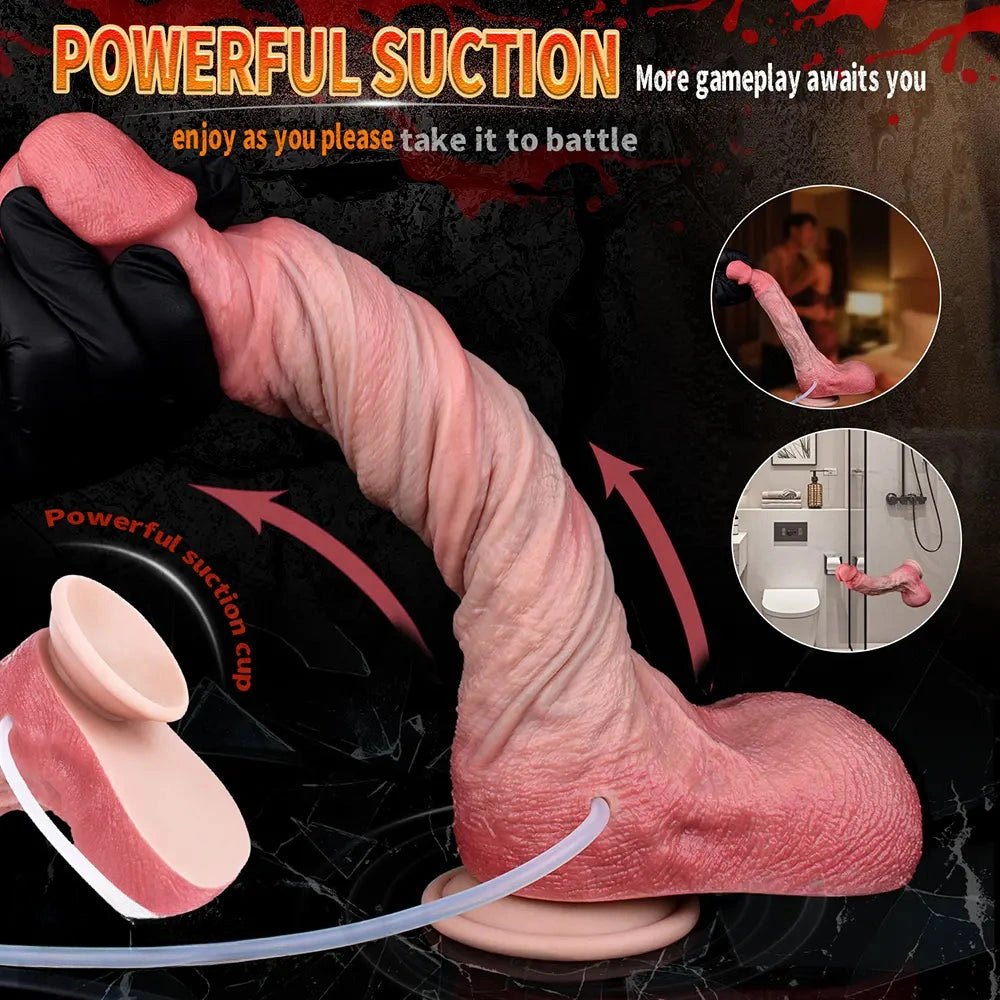 Flesh silicone vibrating squirting couples dildo, photo 8