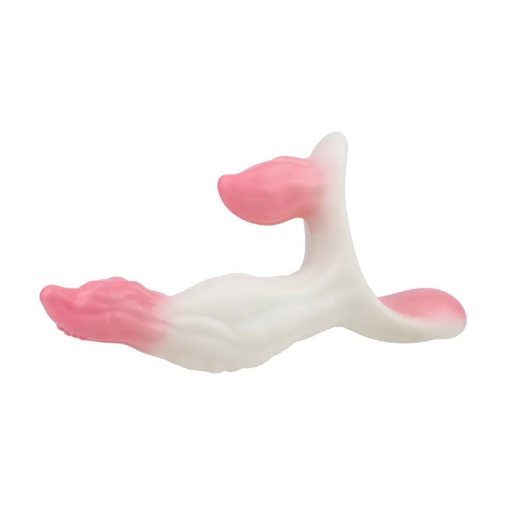Forked wearable vibrating silicone dildo, photo 1