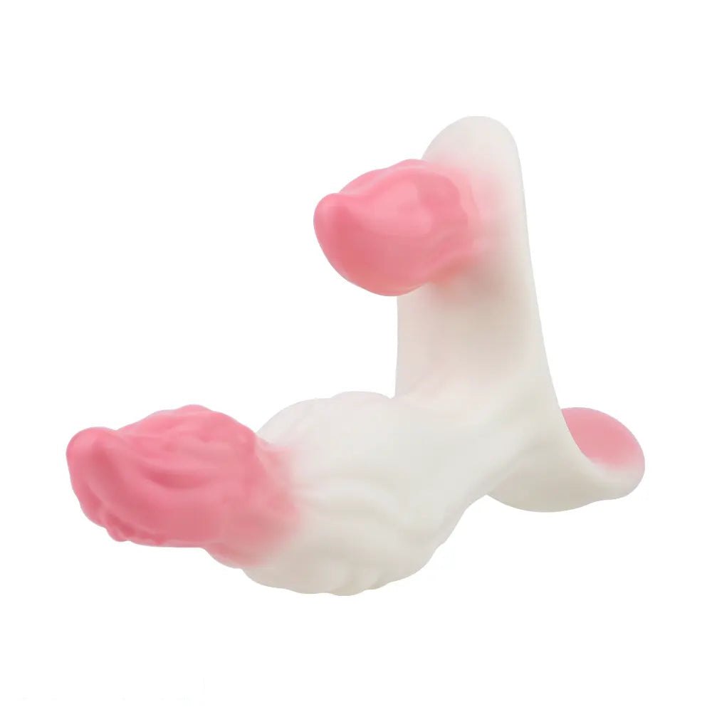 Forked wearable vibrating silicone dildo, photo 11