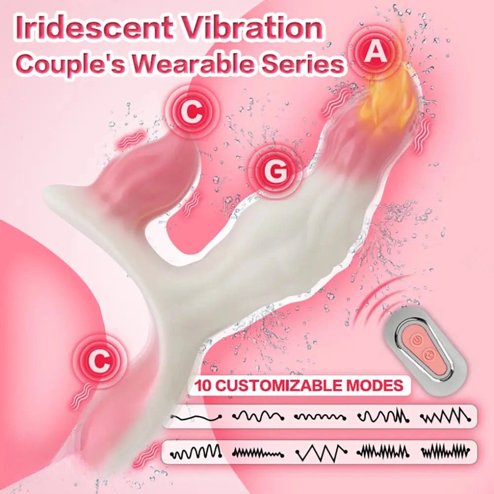 Forked wearable vibrating silicone dildo, photo 4