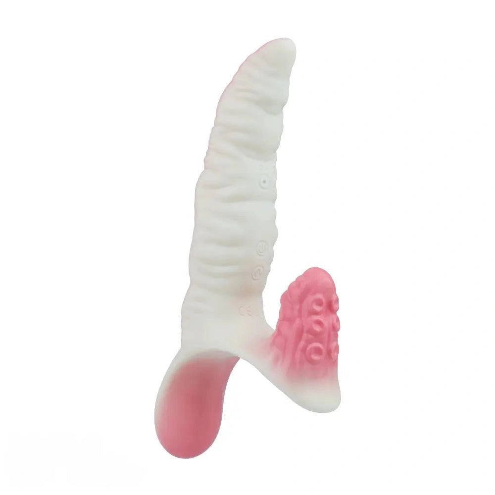 Mixed color vibrating tentacle strap-on dildo, photo 13