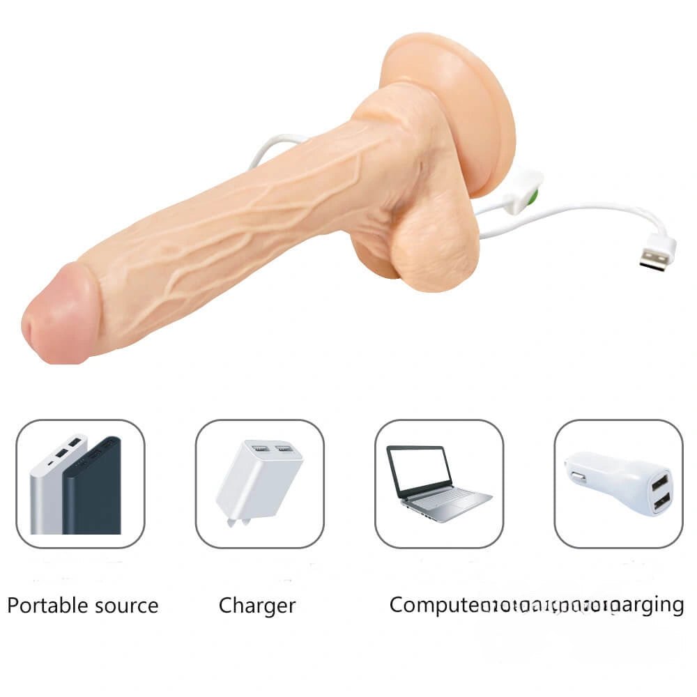 Flesh vibrating suction cup dildo, photo 3