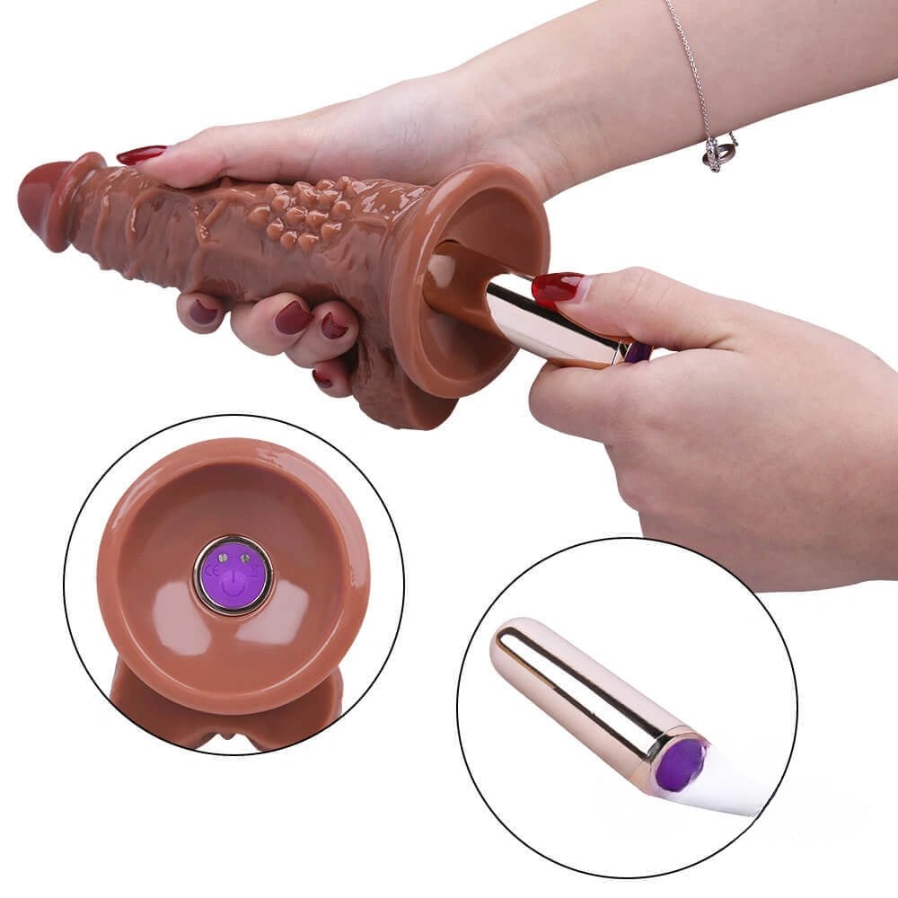 Realistic vibrating dildo with suction cup base, photo 3