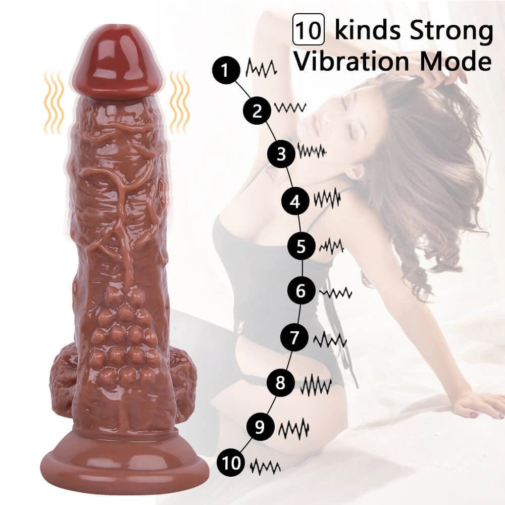 Realistic vibrating dildo with suction cup base, photo 5