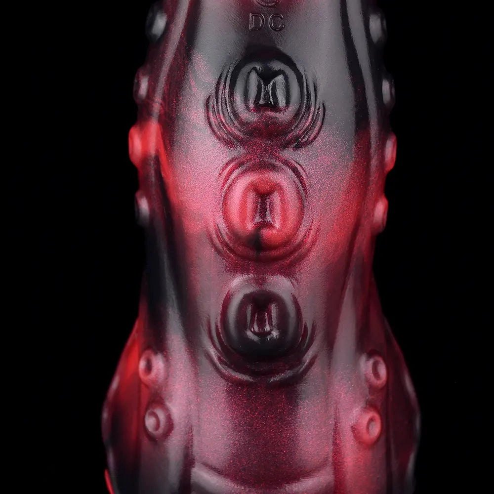 Red silicone tentacle cock sleeve, photo 15