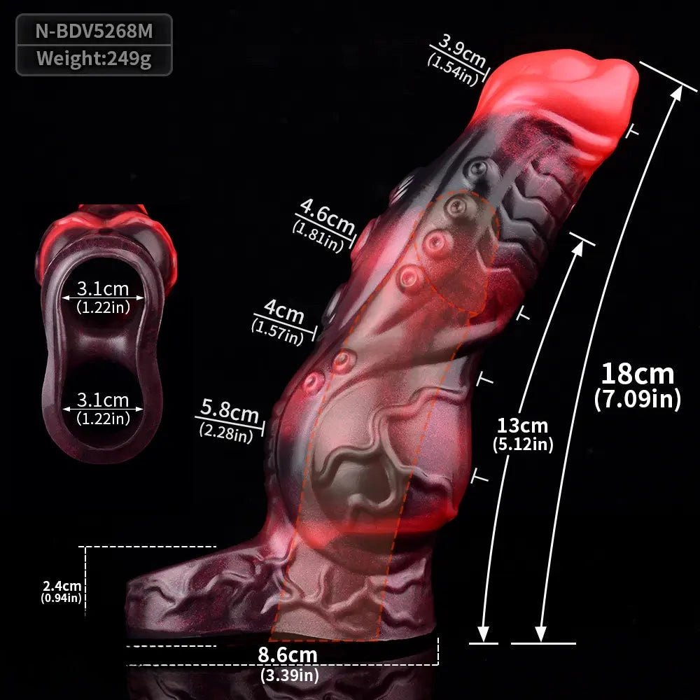 Red silicone tentacle cock sleeve, photo 16