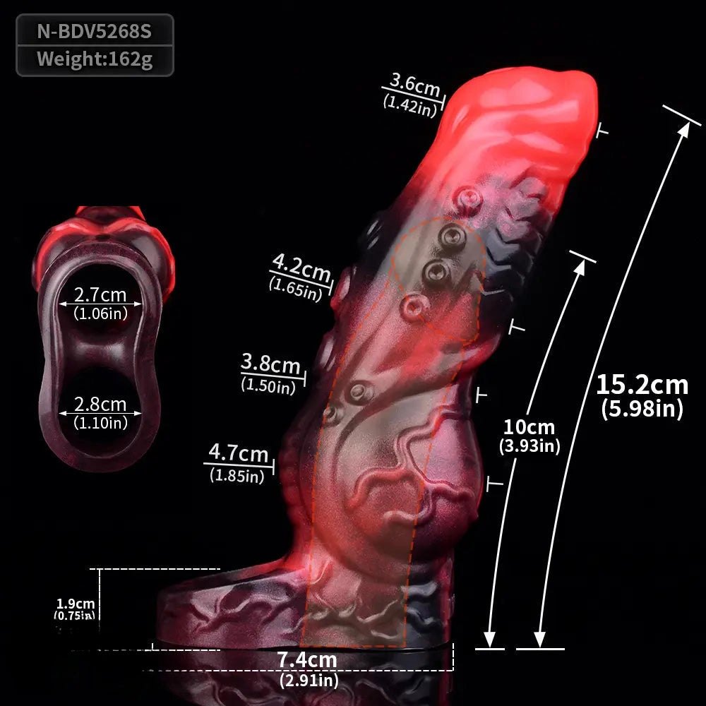 Red silicone tentacle cock sleeve, photo 17