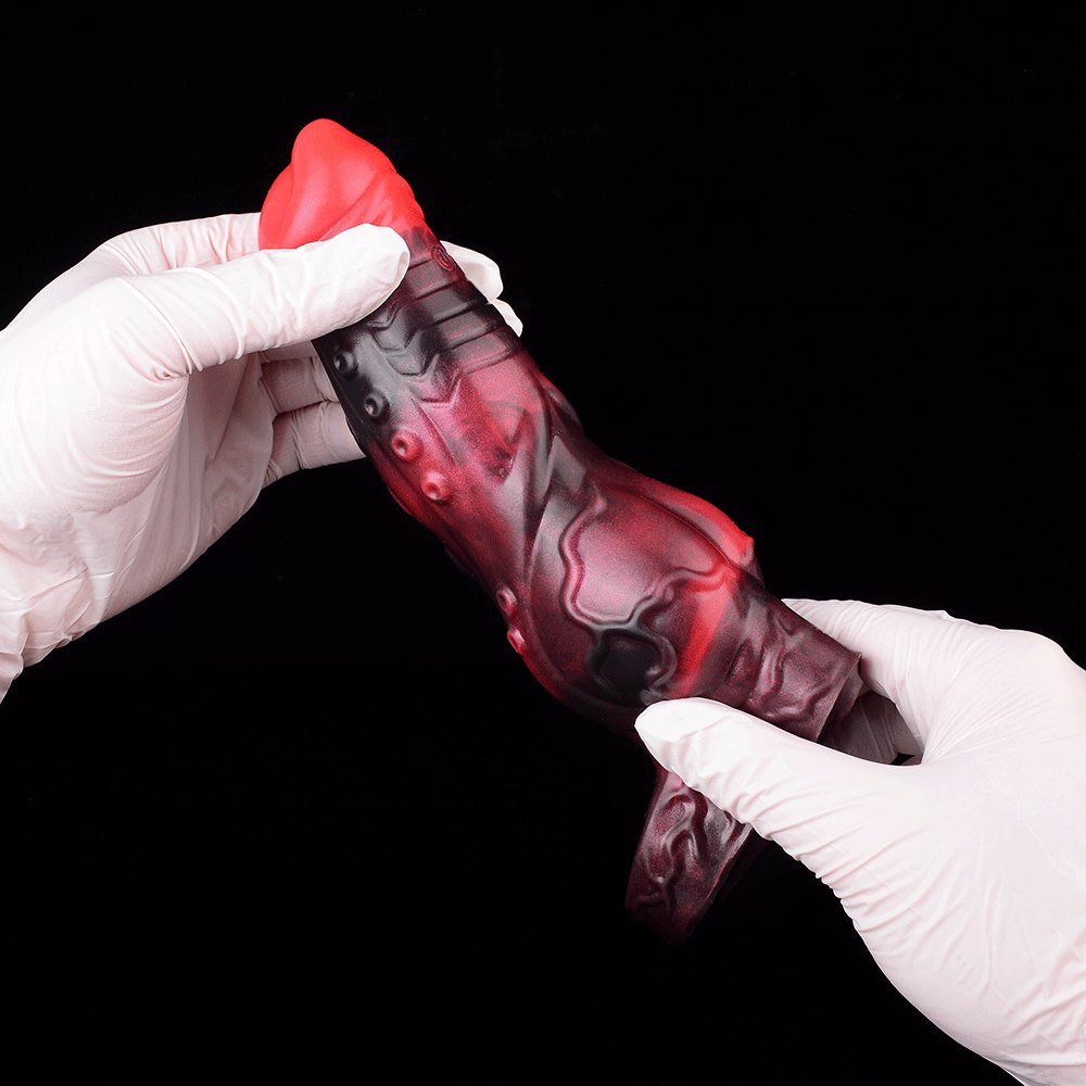 Red silicone tentacle cock sleeve, photo 7