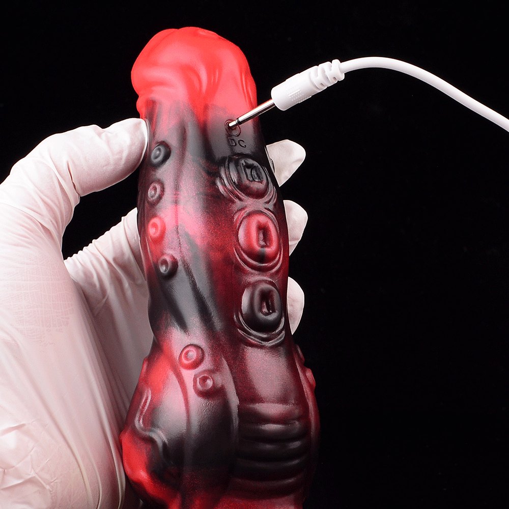 Red silicone tentacle cock sleeve, photo 8