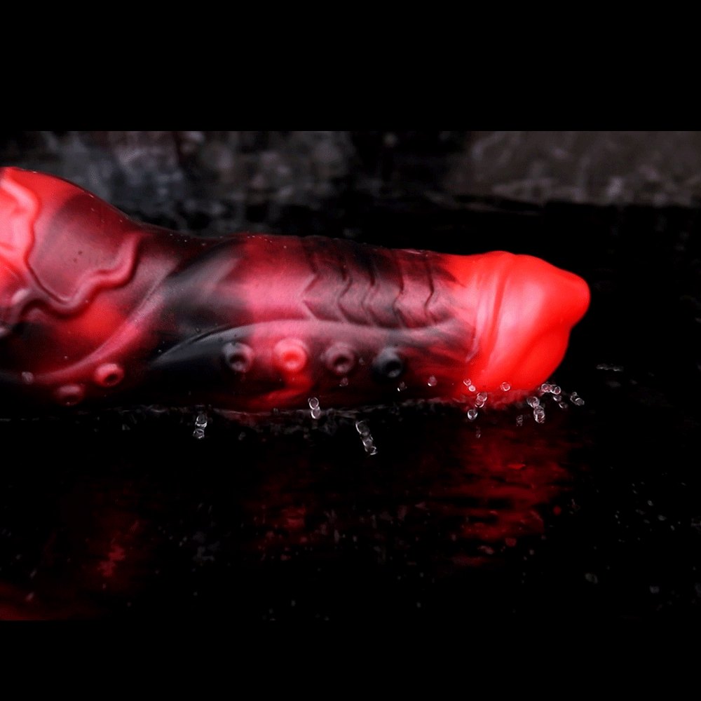 Red silicone tentacle cock sleeve, photo 9