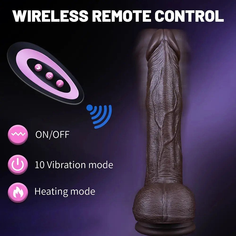 Vibrating thrusting silicone dildo with remote control, photo 14