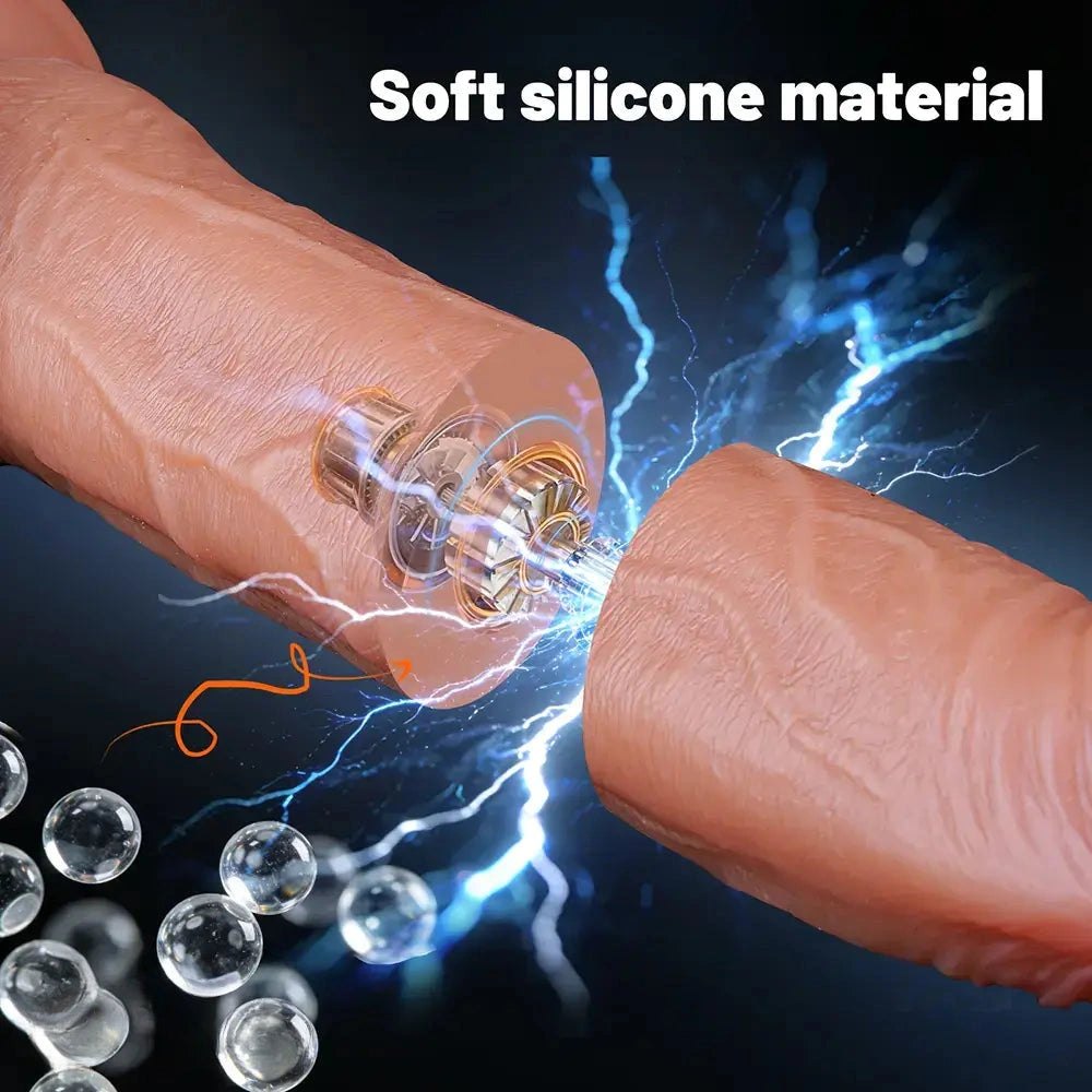Vibrating thrusting silicone dildo with remote control, photo 7