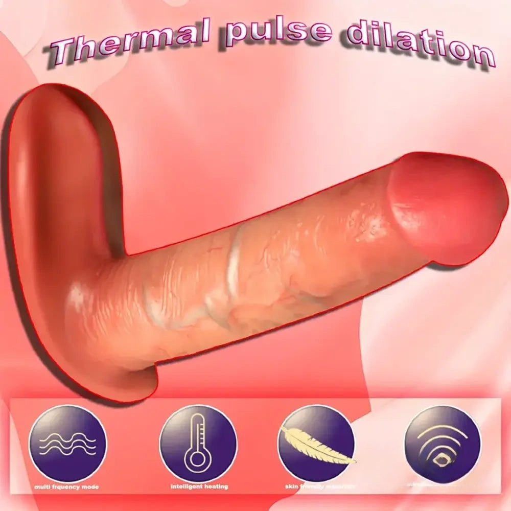 Flesh-tone vibrating thrusting silicone dildo, photo 4