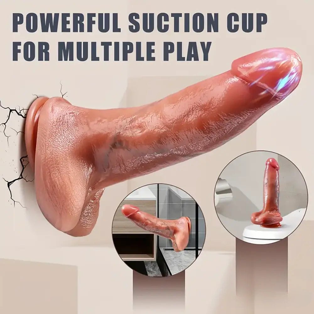 Flesh-tone vibrating thrusting dildo, photo 2