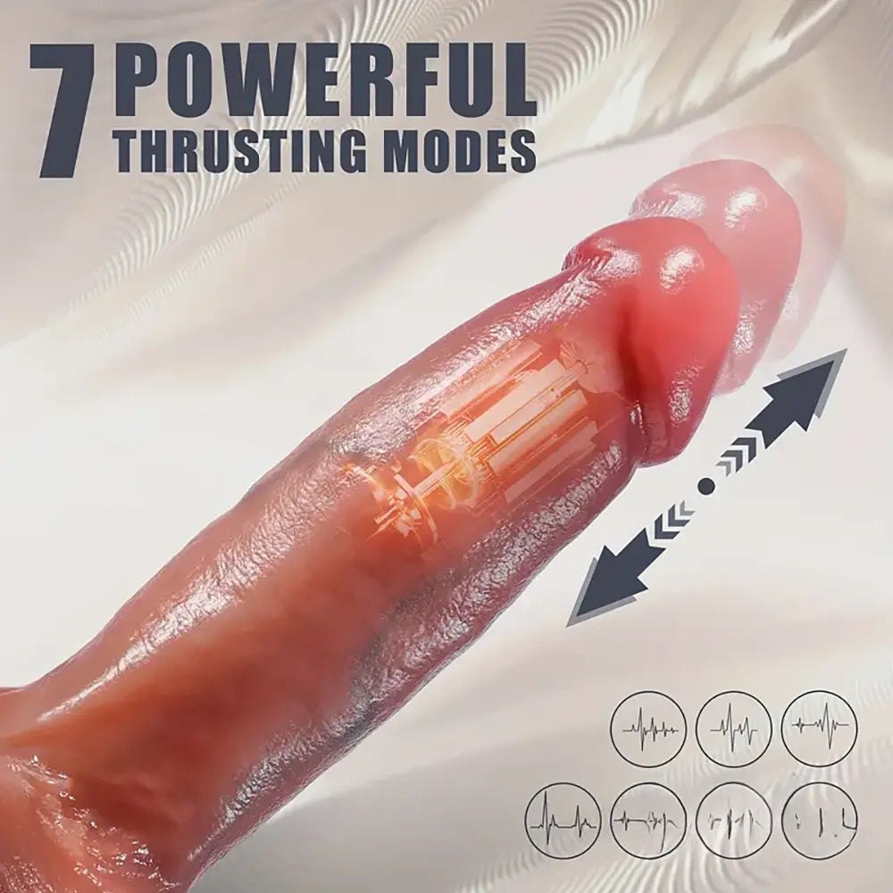 Flesh-tone vibrating thrusting dildo, photo 4