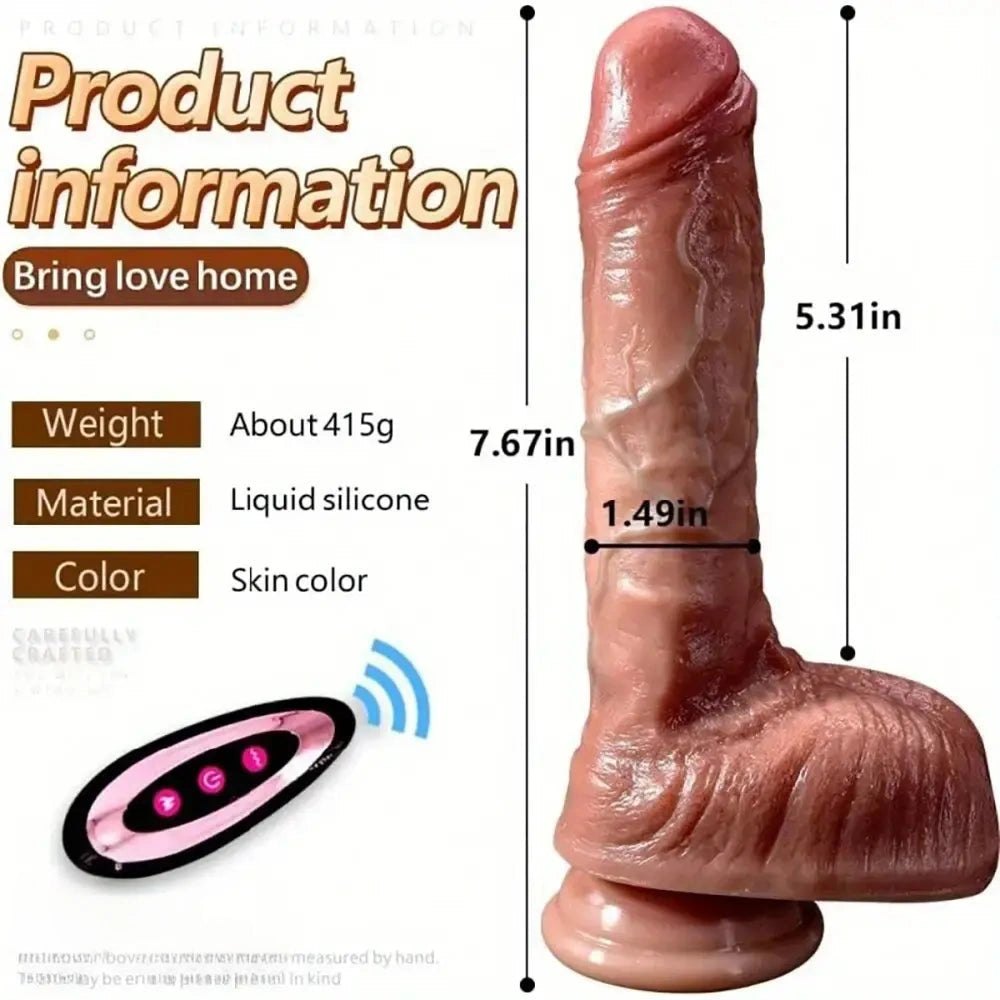 Flesh vibrating thrusting silicone dildo, photo 5