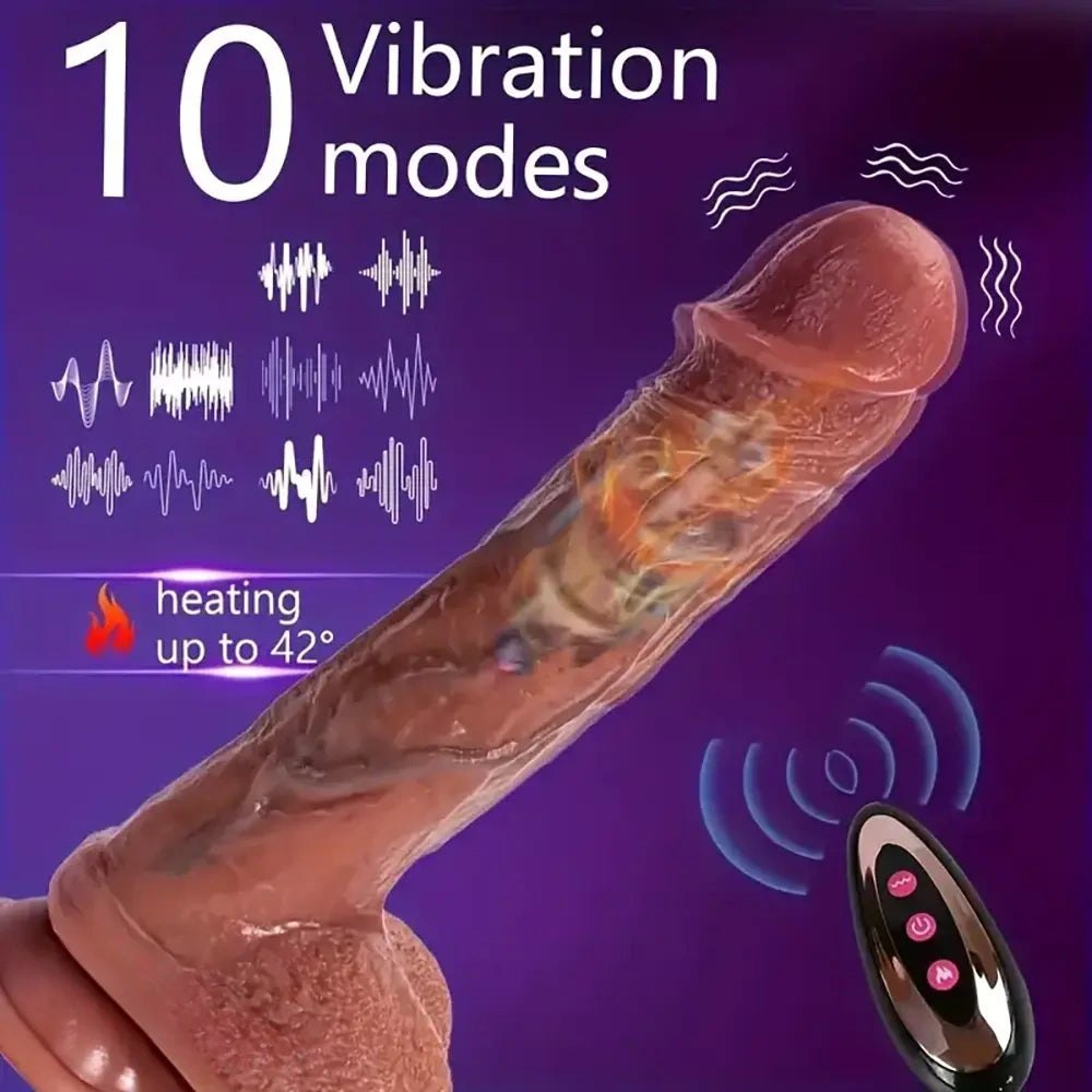 Vibrating thrusting silicone dildo, photo 2