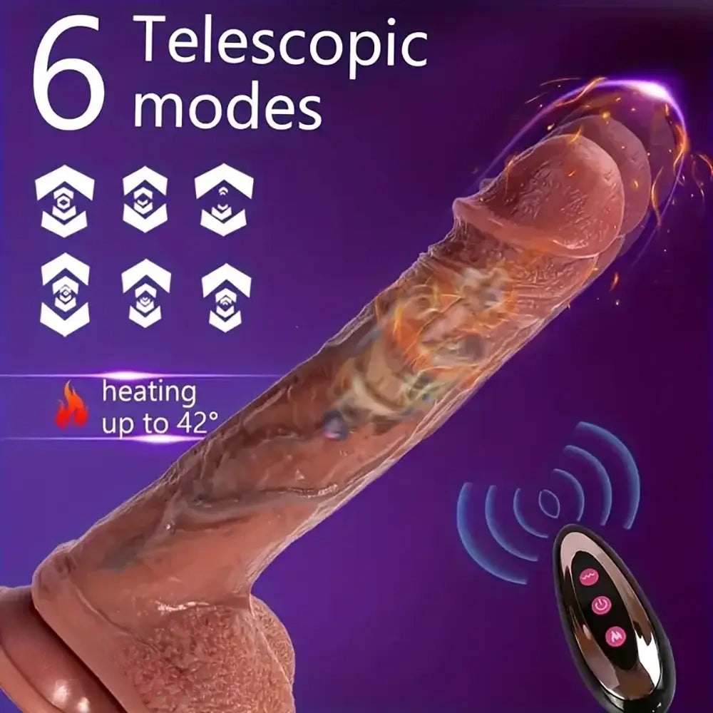 Vibrating thrusting silicone dildo, photo 4