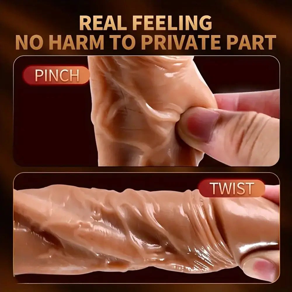 Flesh-tone vibrating TPE dildo, photo 3