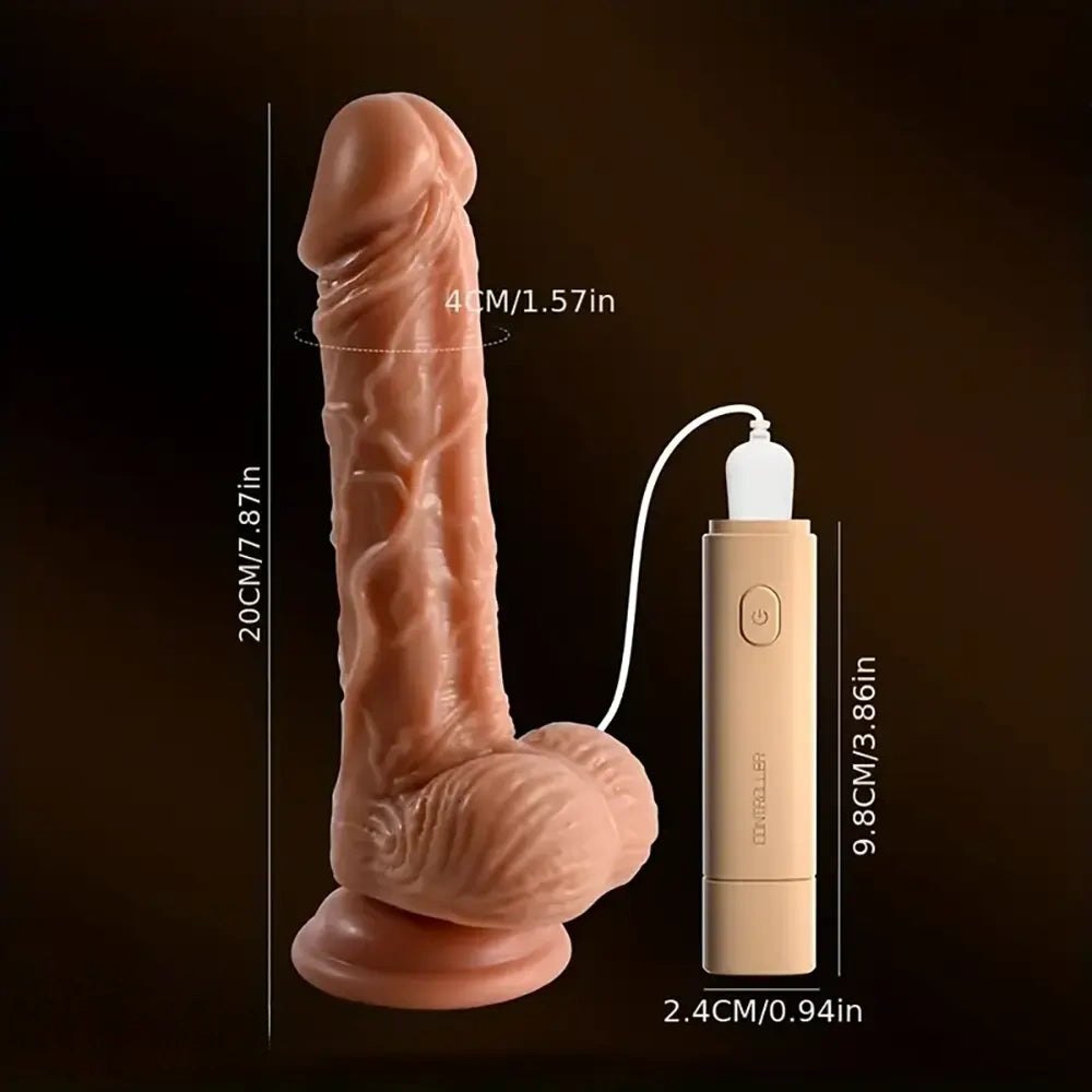 Flesh-tone vibrating TPE dildo, photo 6