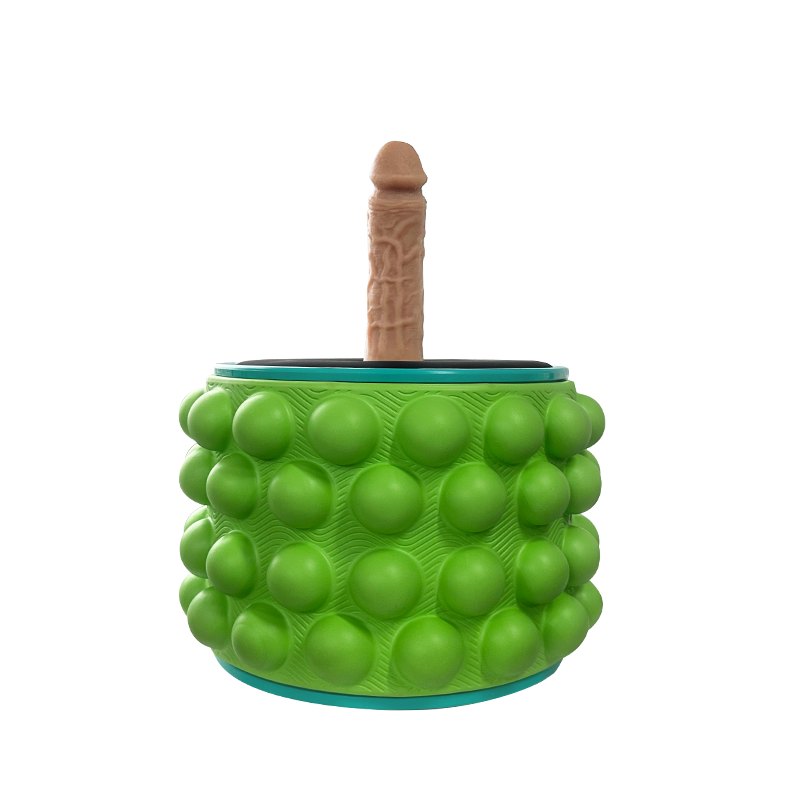 Green textured vibrating yoga wheel with center attachment