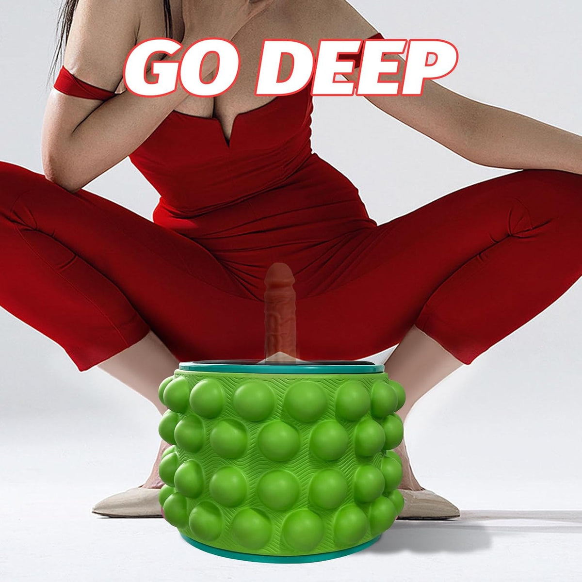 Textured vibrating yoga wheel with center attachment, photo 2