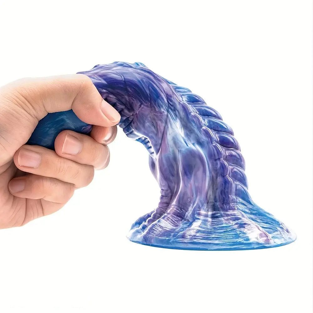 Blue and purple dragon scale fantasy dildo, photo 3