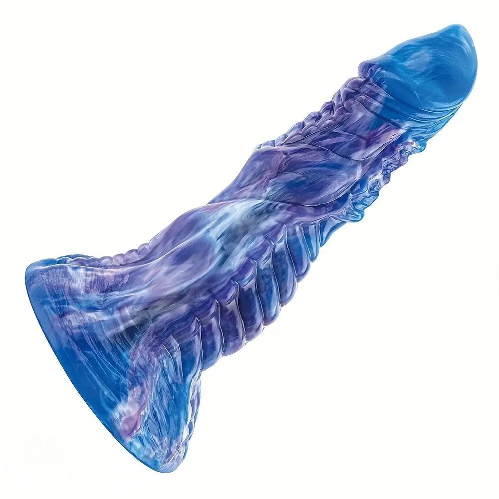 Blue and purple dragon scale fantasy dildo, photo 6