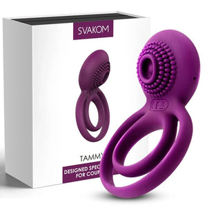 Violet dual ring vibrating cock ring, photo 1