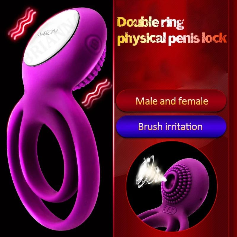 Violet dual ring vibrating cock ring, photo 2