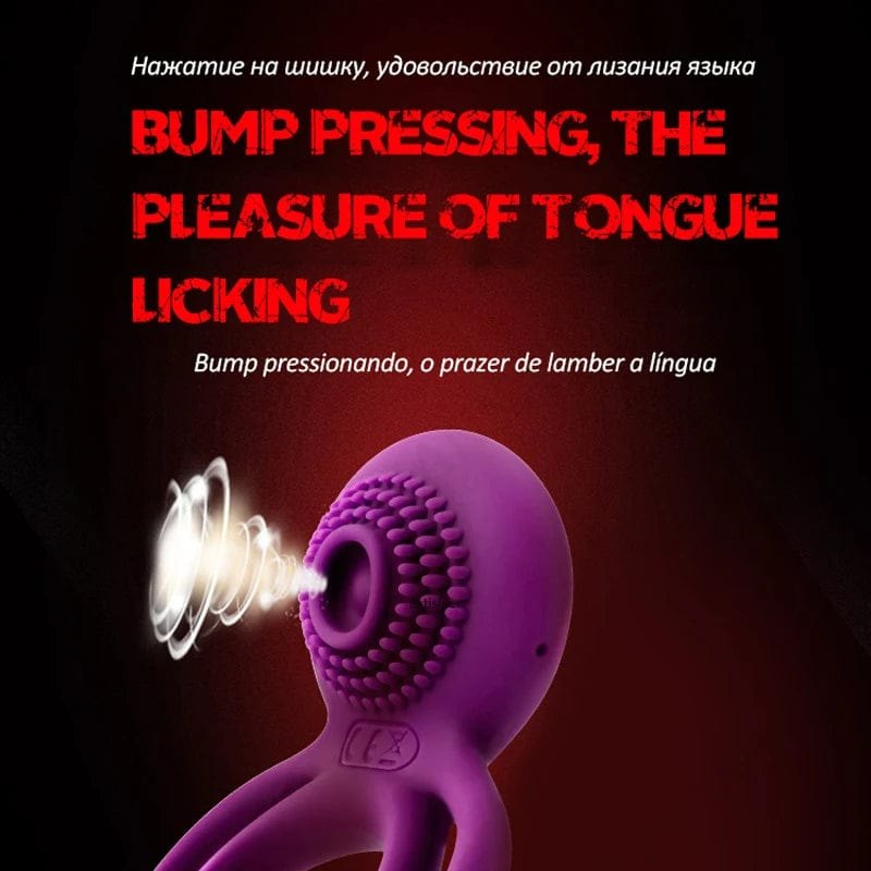 Violet dual ring vibrating cock ring, photo 3