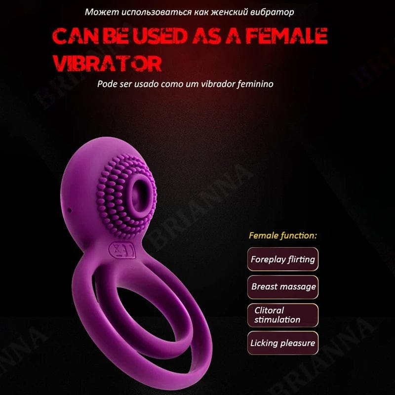 Violet dual ring vibrating cock ring, photo 4