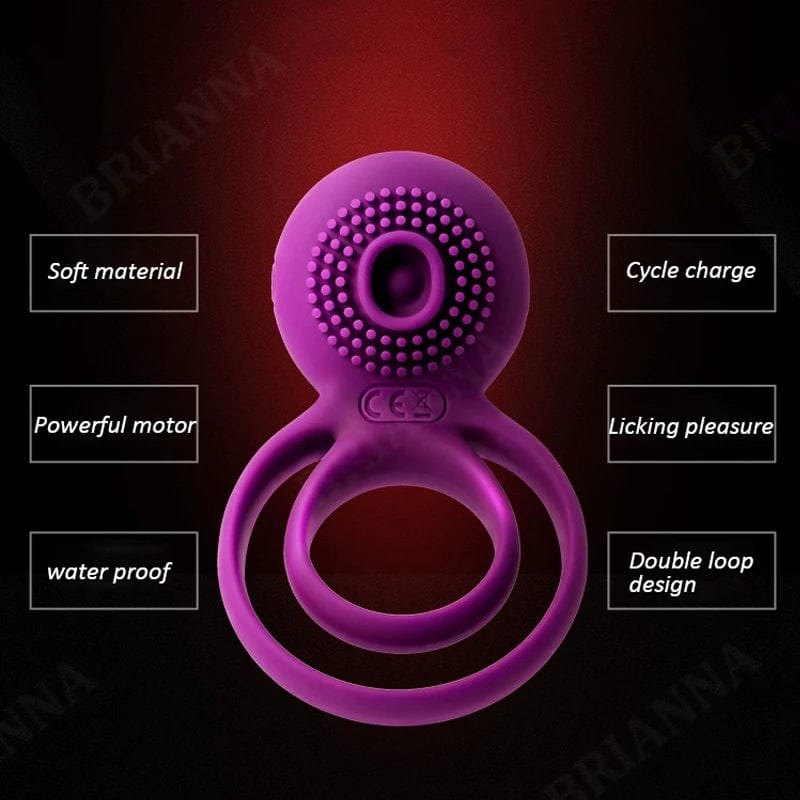 Violet dual ring vibrating cock ring, photo 5