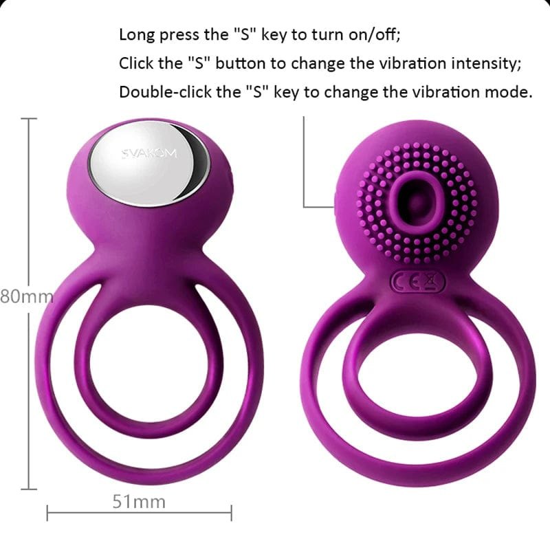 Violet dual ring vibrating cock ring, photo 6