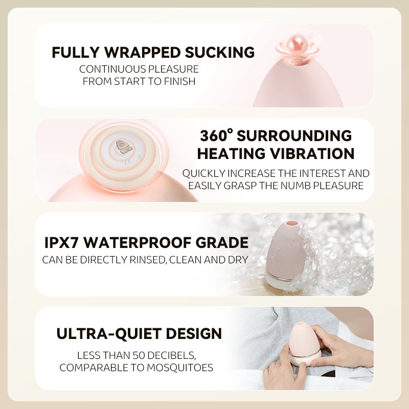 Egg shaped silicone clit sucking vibrator, photo 2