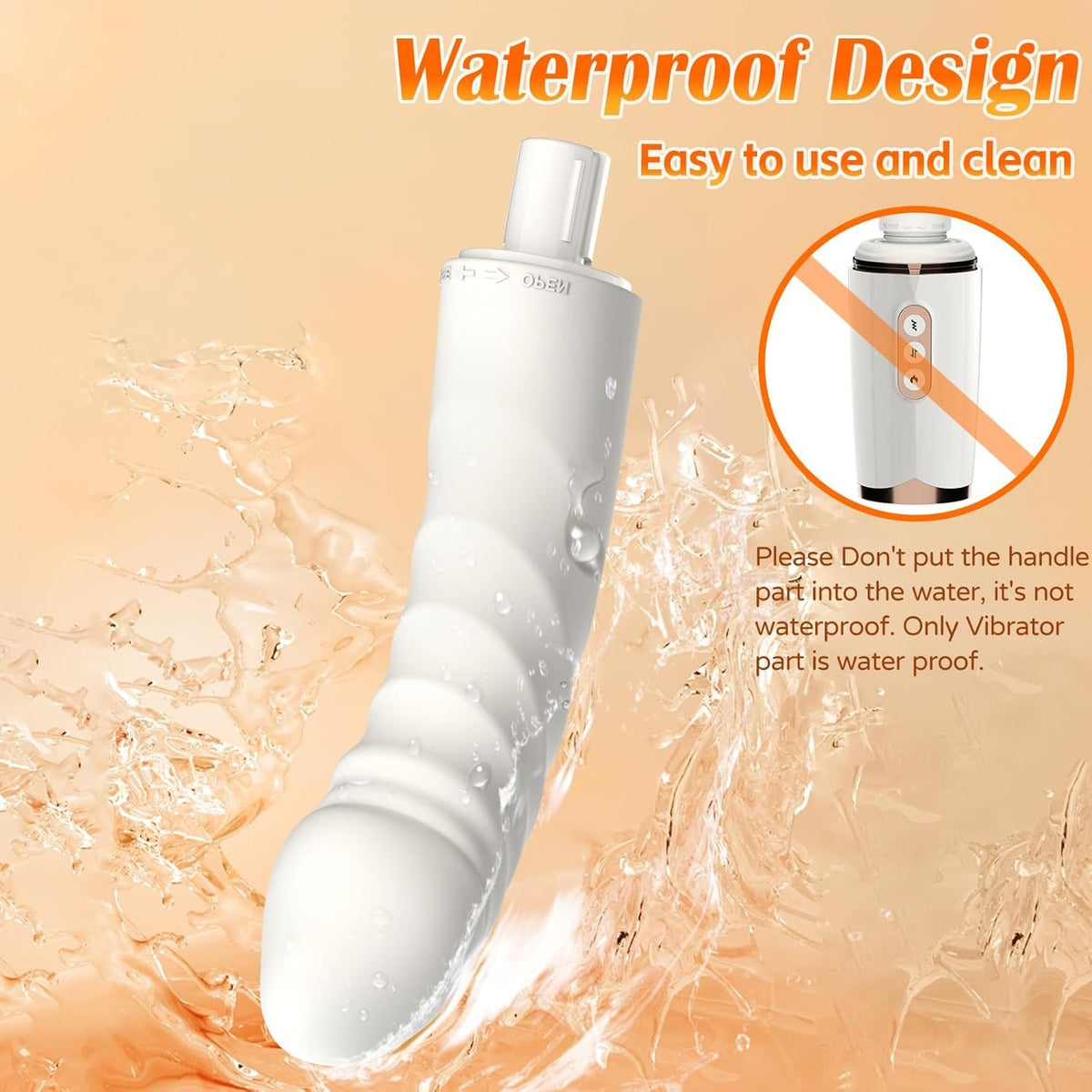 Thrusting and vibrating dildo vibrator with suction cup base, photo 4