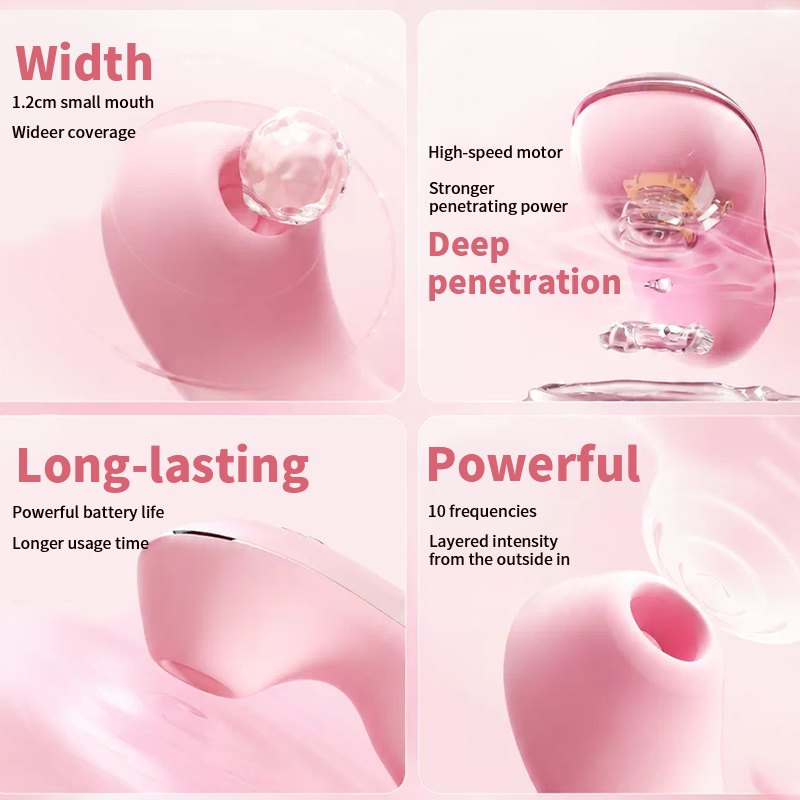 Blush pink wearable warming clitoral suction vibrator, photo 2