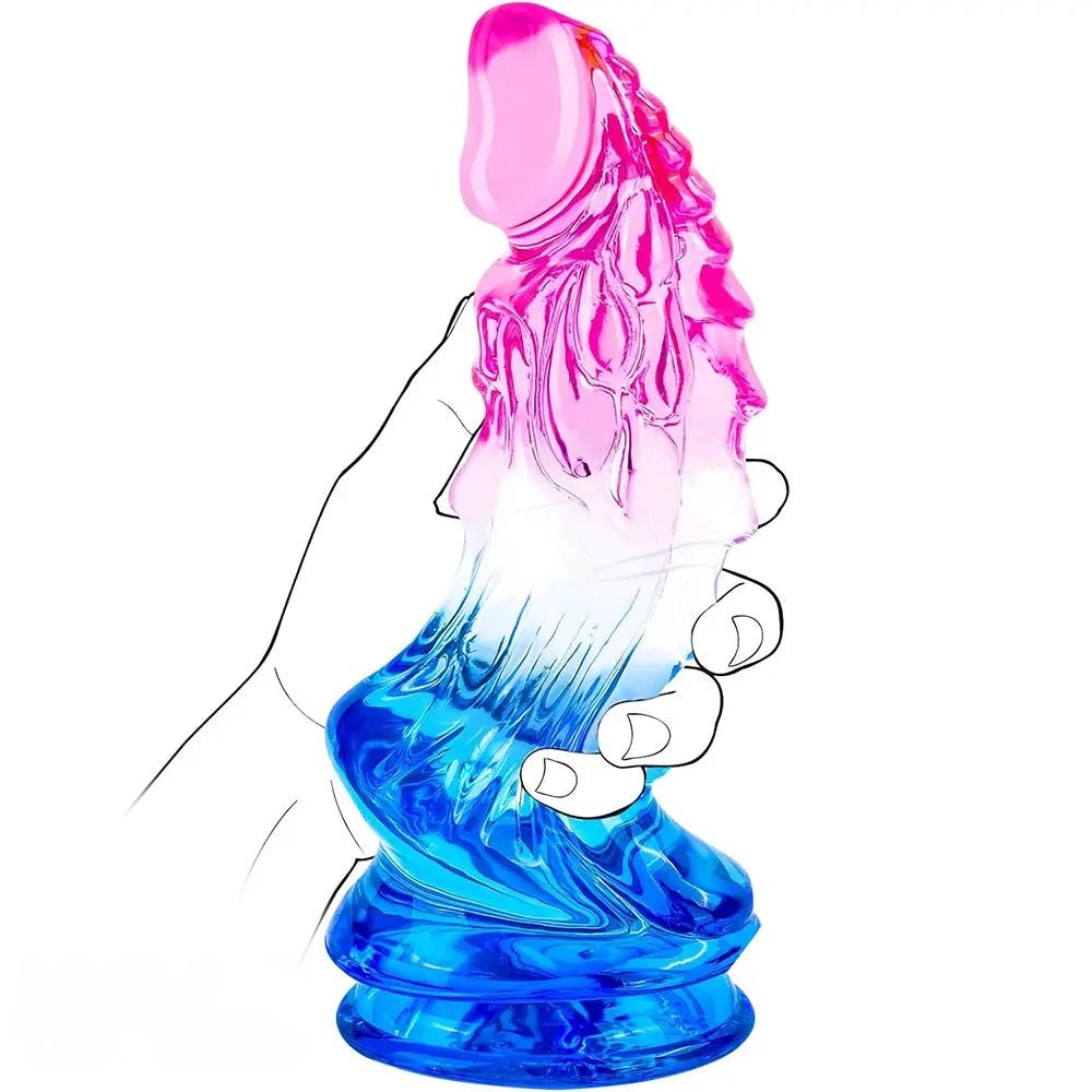 Mixed gradient pvc wave fantasy dildo, photo 1