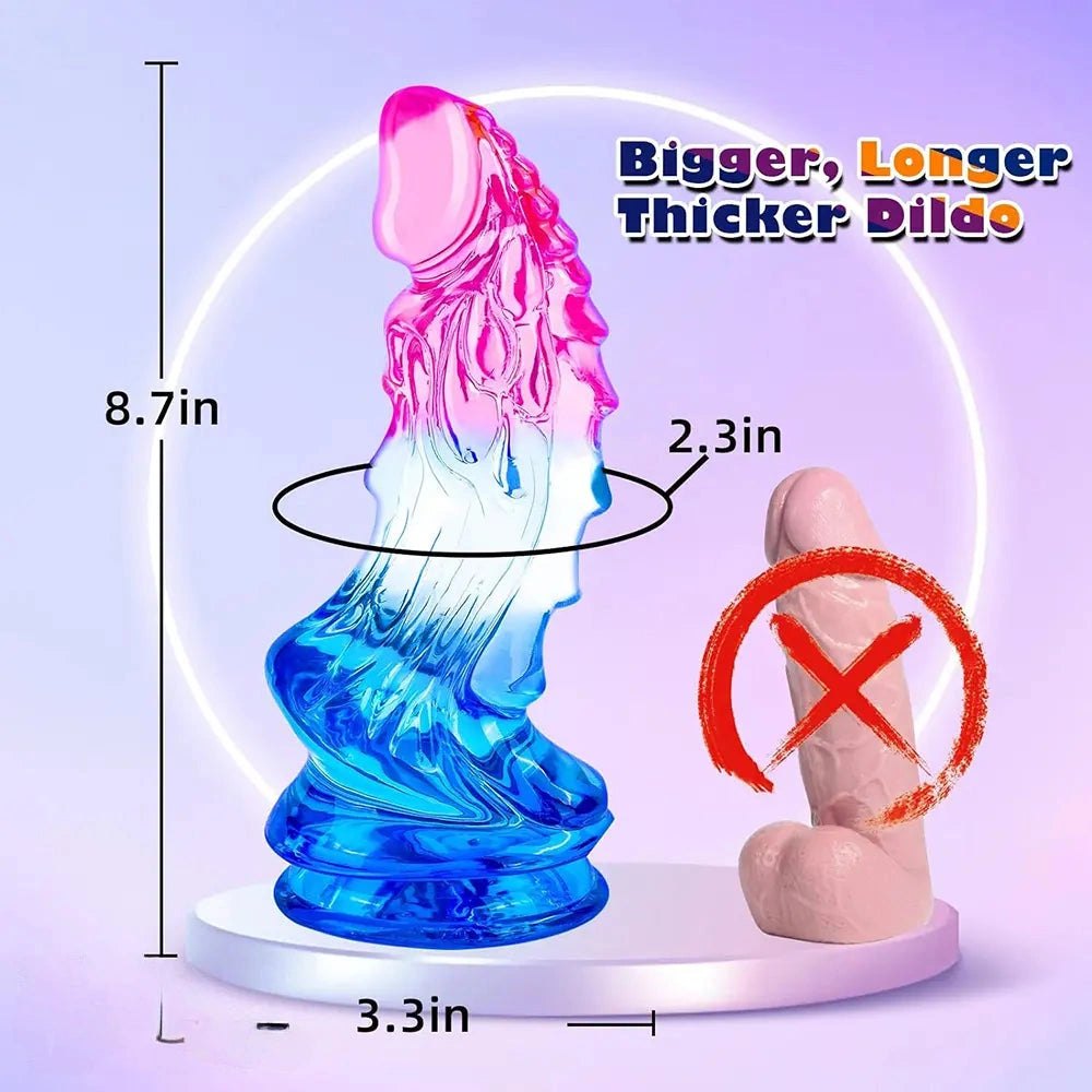 Mixed gradient pvc wave fantasy dildo, photo 2