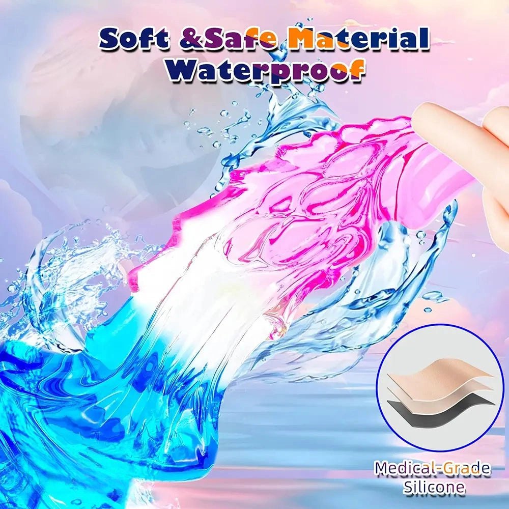Mixed gradient pvc wave fantasy dildo, photo 3