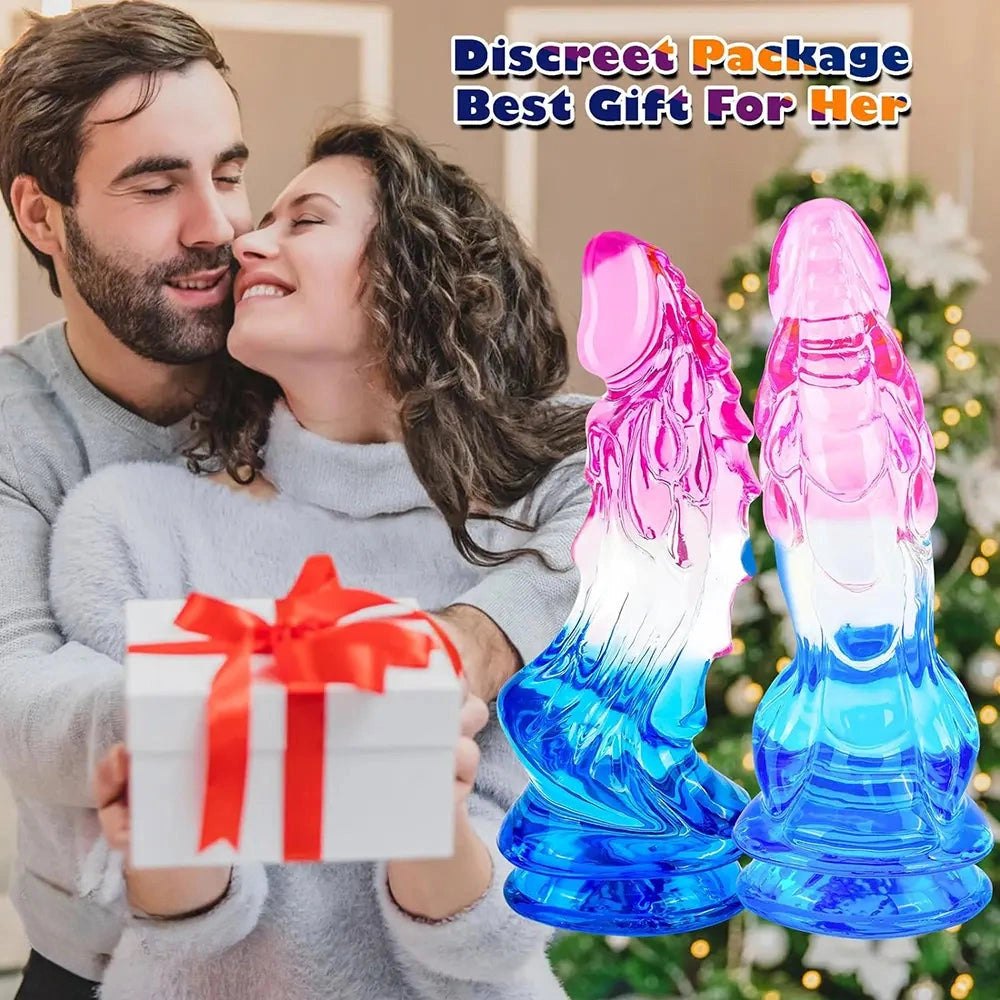 Mixed gradient pvc wave fantasy dildo, photo 7